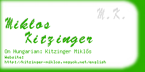 miklos kitzinger business card